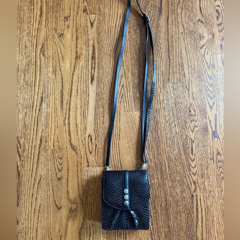Vintage 90’s, Y2K Brighton snakeskin Black crossbody purse
